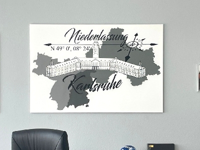 Leinwand mit Niederlassungslogo - 1 x 1,5 m